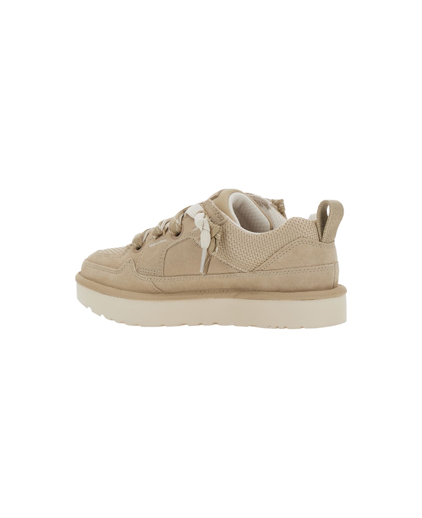 UGG 
lo Lowmel
 Beige Sneakers With Mesh Inserts And Logo On The Side In Suede Woman - Beige