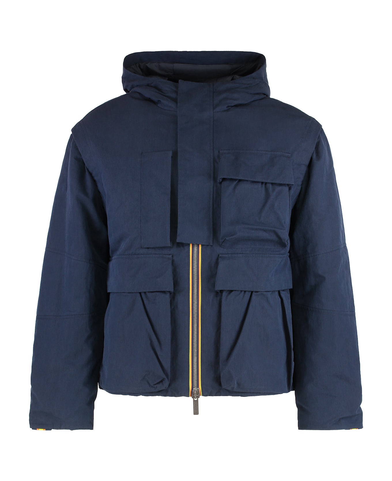 K-Way Short Parka Guillermo With Hood - blue