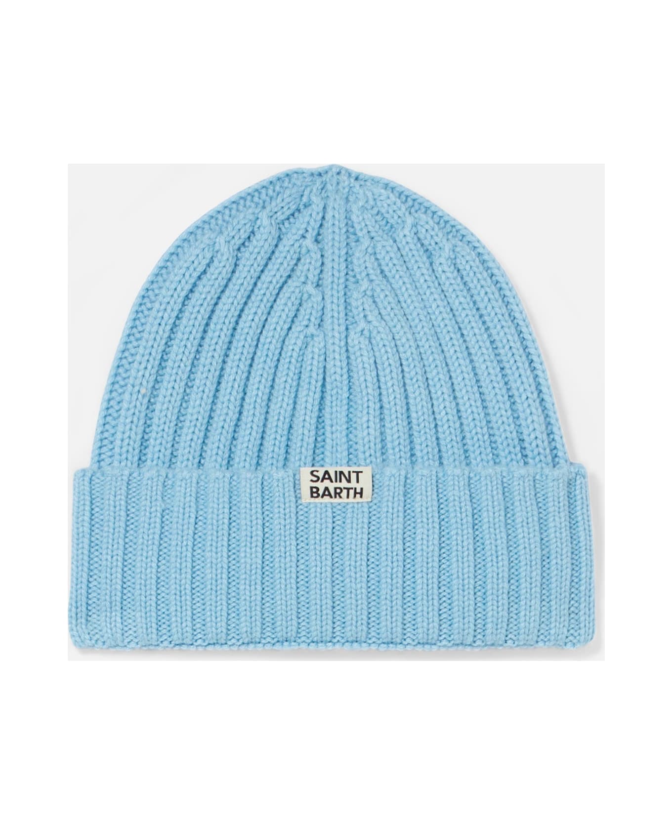 MC2 Saint Barth Girl Turquoise Beanie With Monella Embroidery - SKY