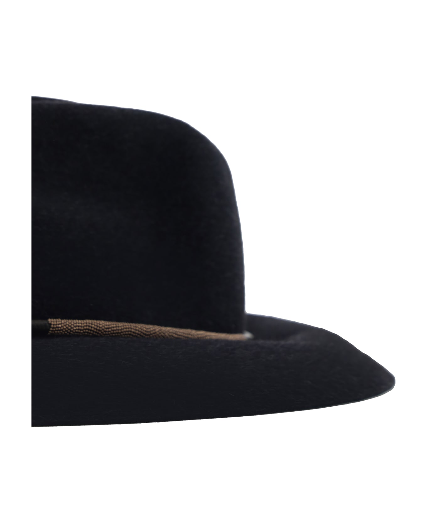 Brunello Cucinelli Fedora Hat With Monile Detail In Felt - Cw365