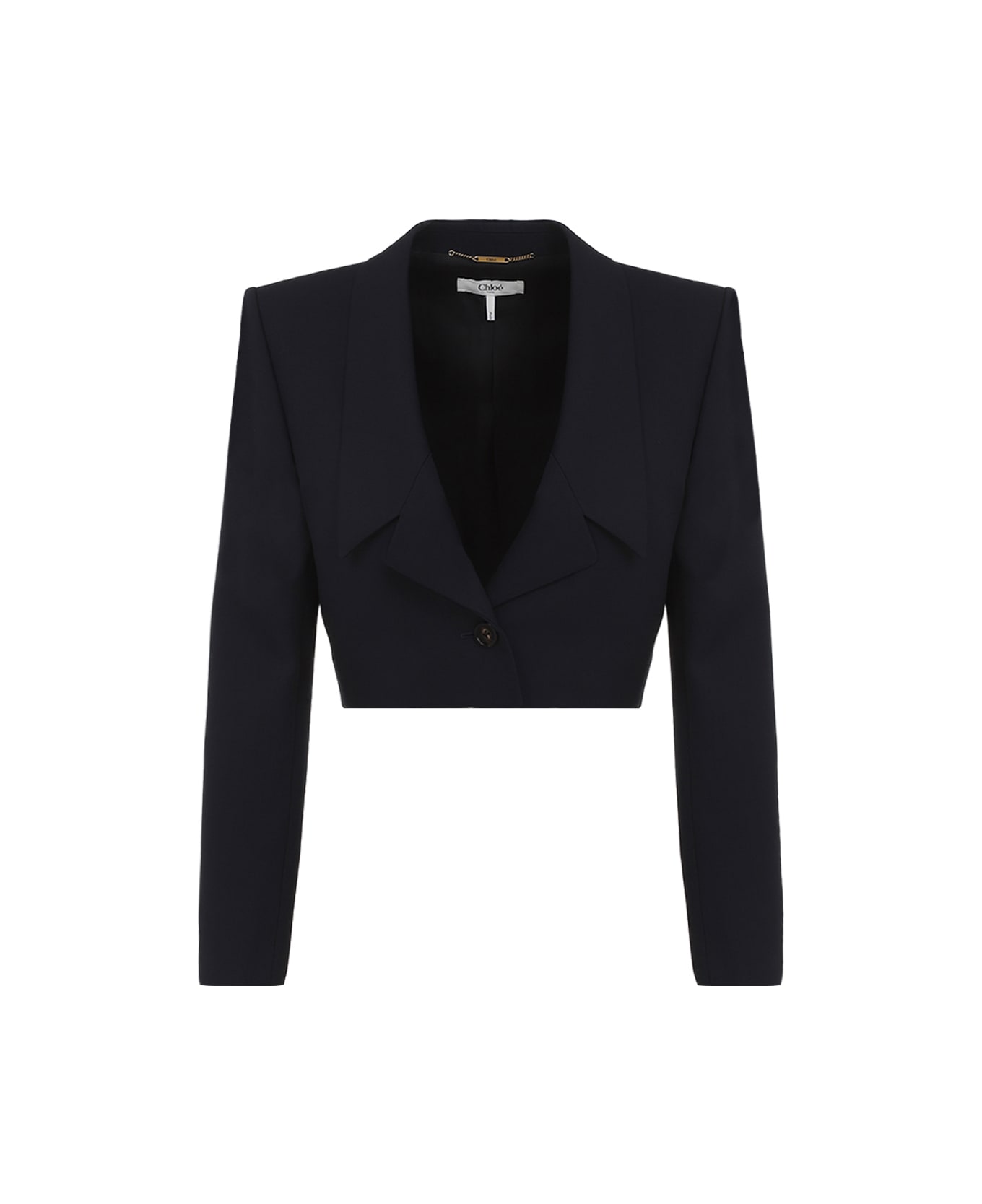 Chloé Virgin Wool Cropped Jacket - Z Eclipse Blue