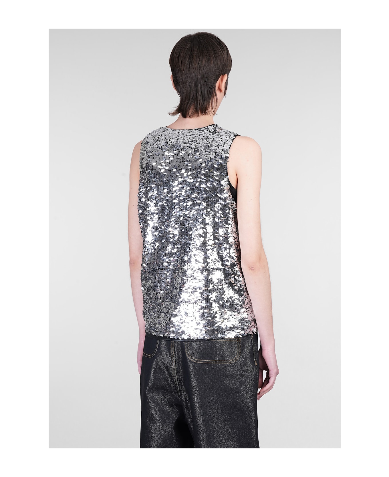 Junya Watanabe Tank Top In Silver Polyester - silver