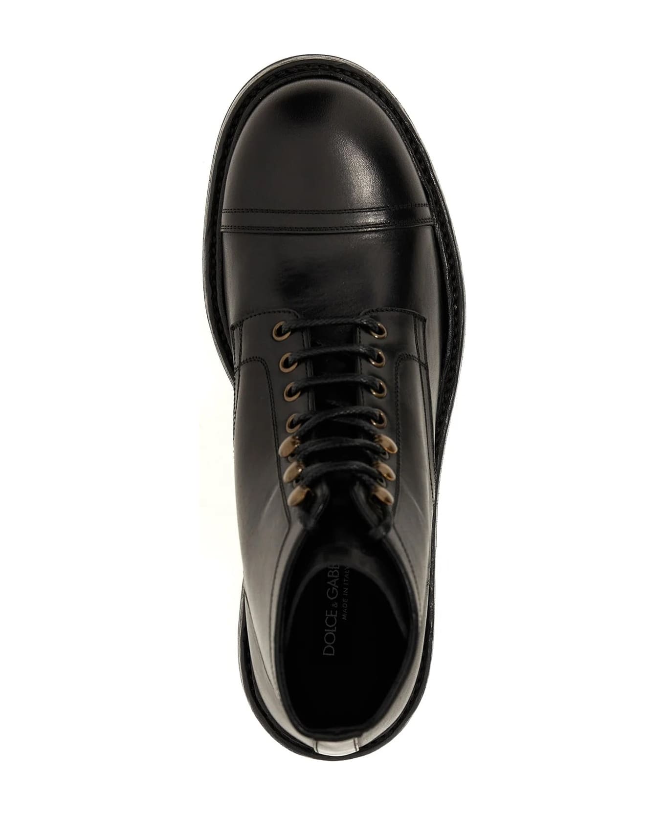 Dolce & Gabbana Lace-up Leather Boots - Black