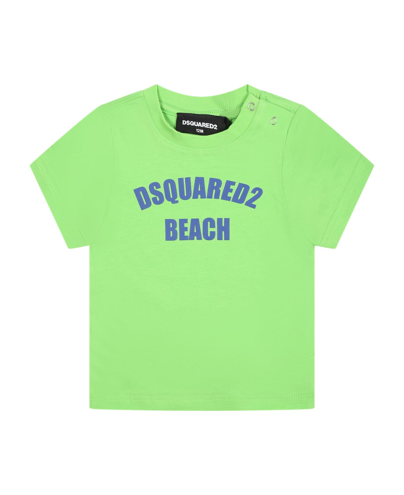 Dsquared2 Green T-shirt For Baby Boy With Logo - Green Tシャツ＆ポロシャツ