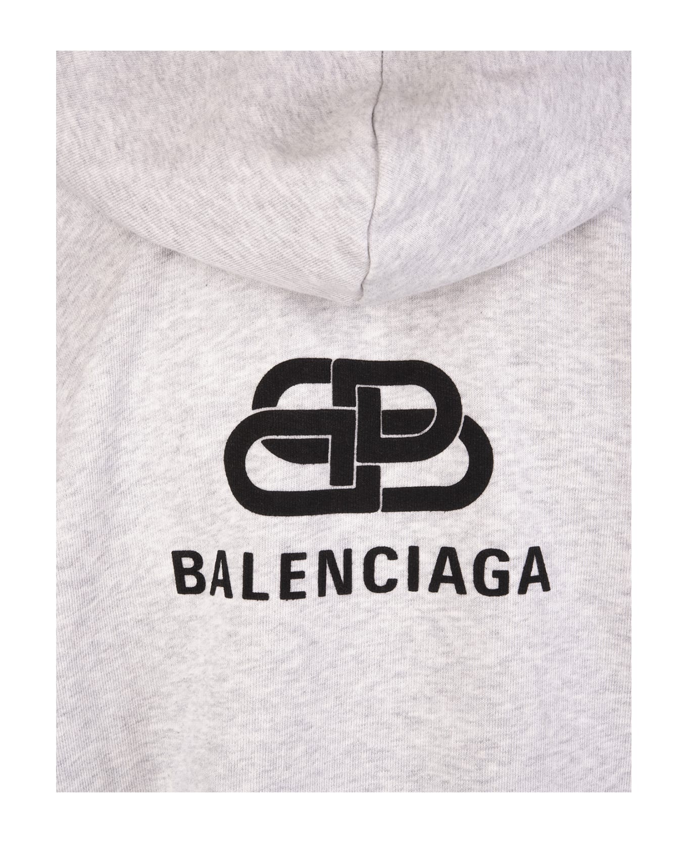 Balenciaga Light Grey Hoodie With Back Logo - Grigio