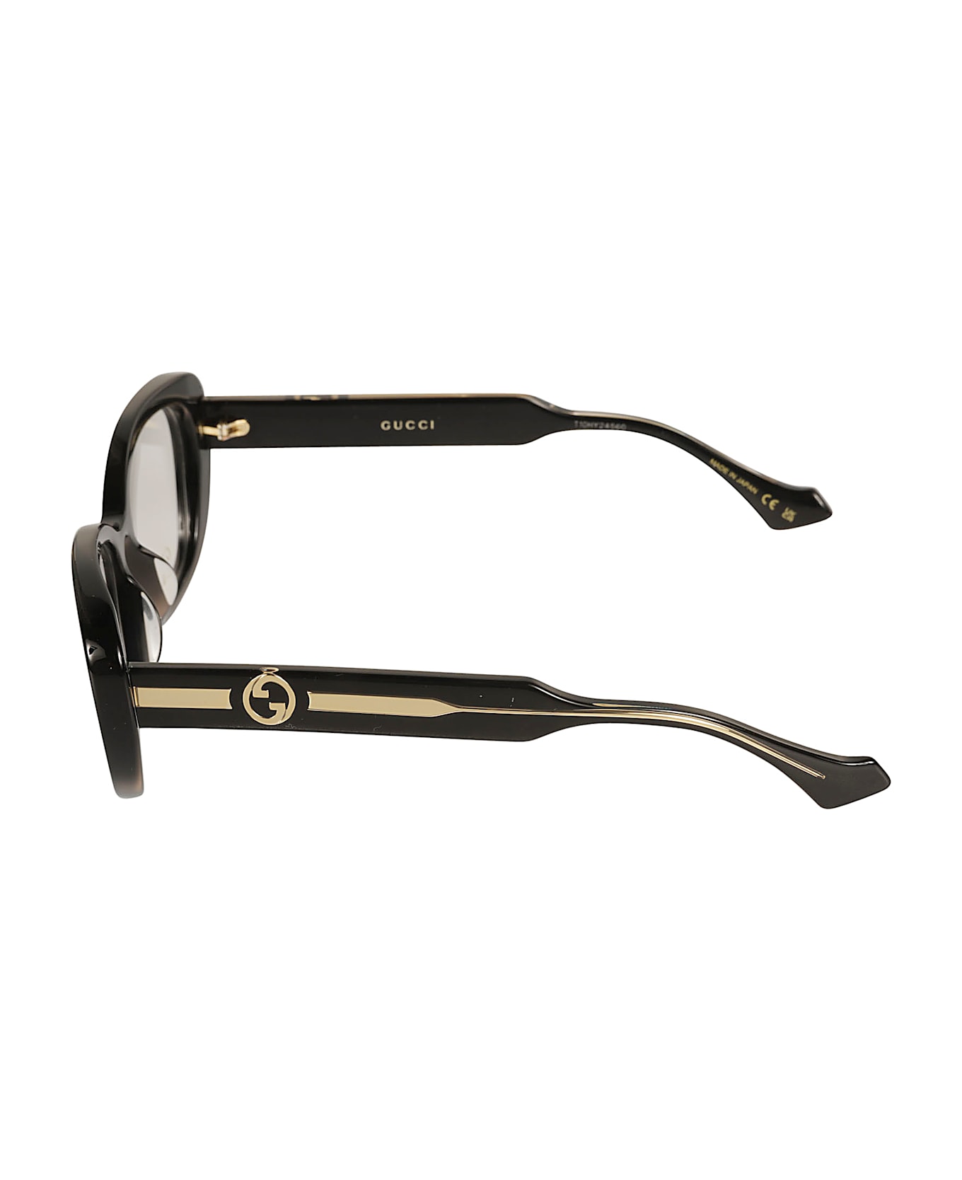 Gucci Eyewear Cat Eye Squared Frame - 001 black crystal transpa