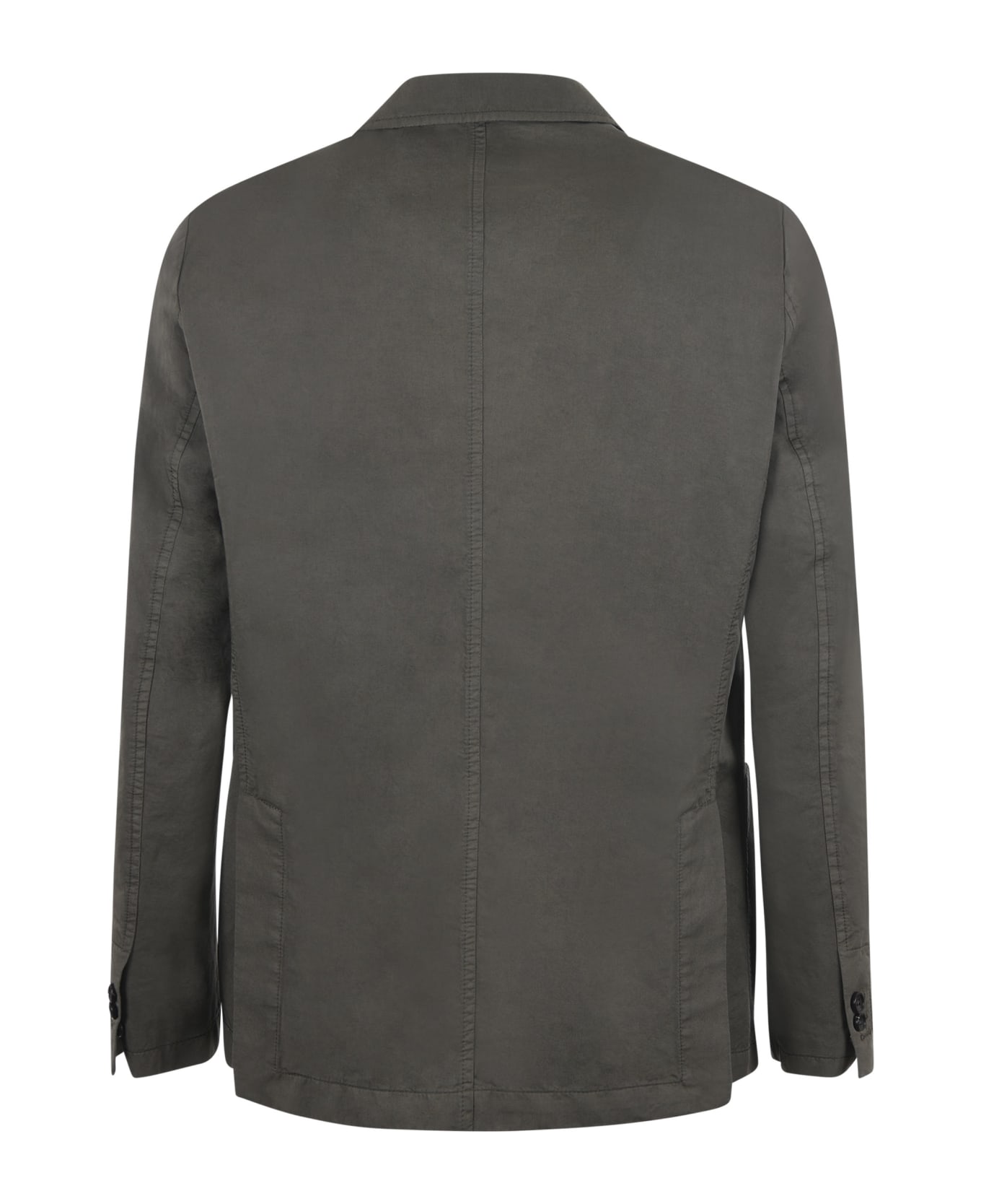 Paoloni Jacket In Cotton And Linen Blend - Verde militare