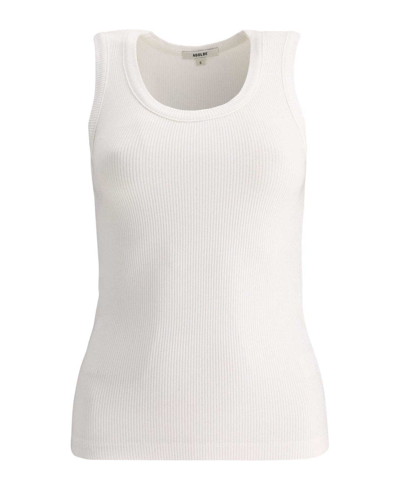 AGOLDE Sleeveless Straight Hem Tank Top - white