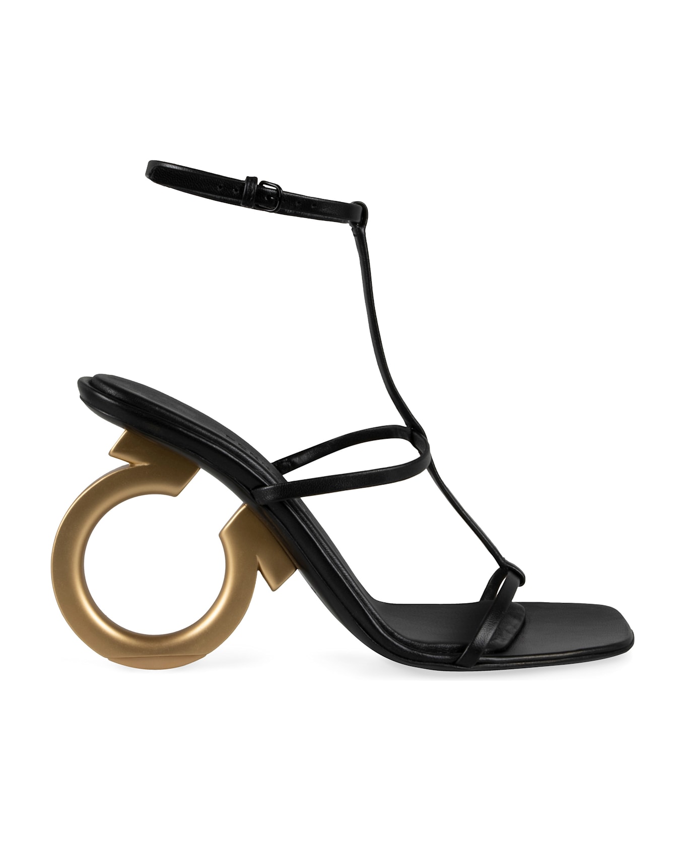 Ferragamo Elina Leather Sandals - black