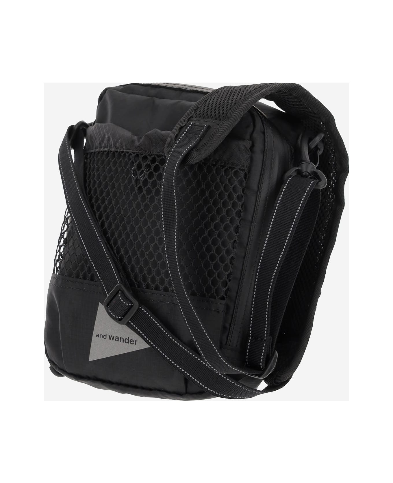 And Wander Nylon Cross Body Bag With Logo - Black