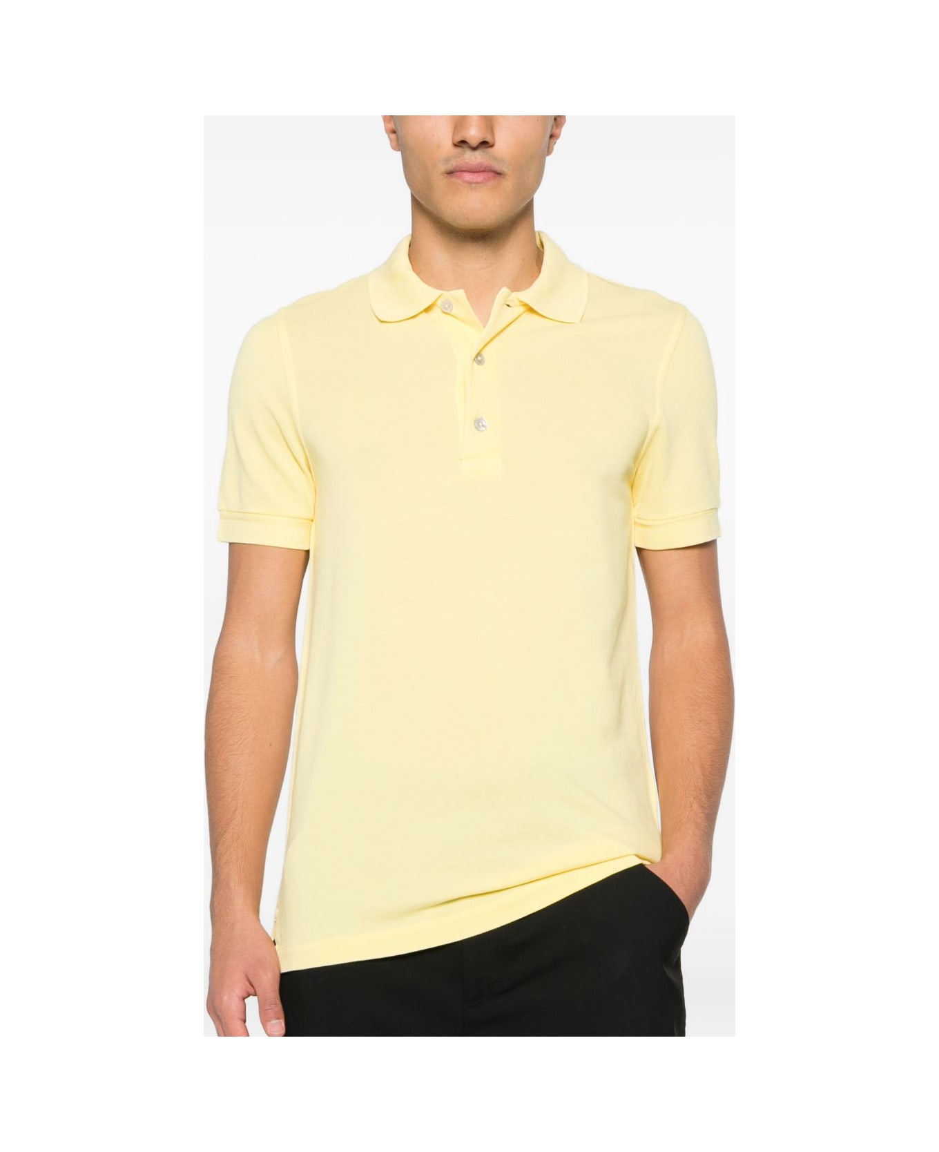 Tom Ford Cotton Blend Polo Shirt - Yellow