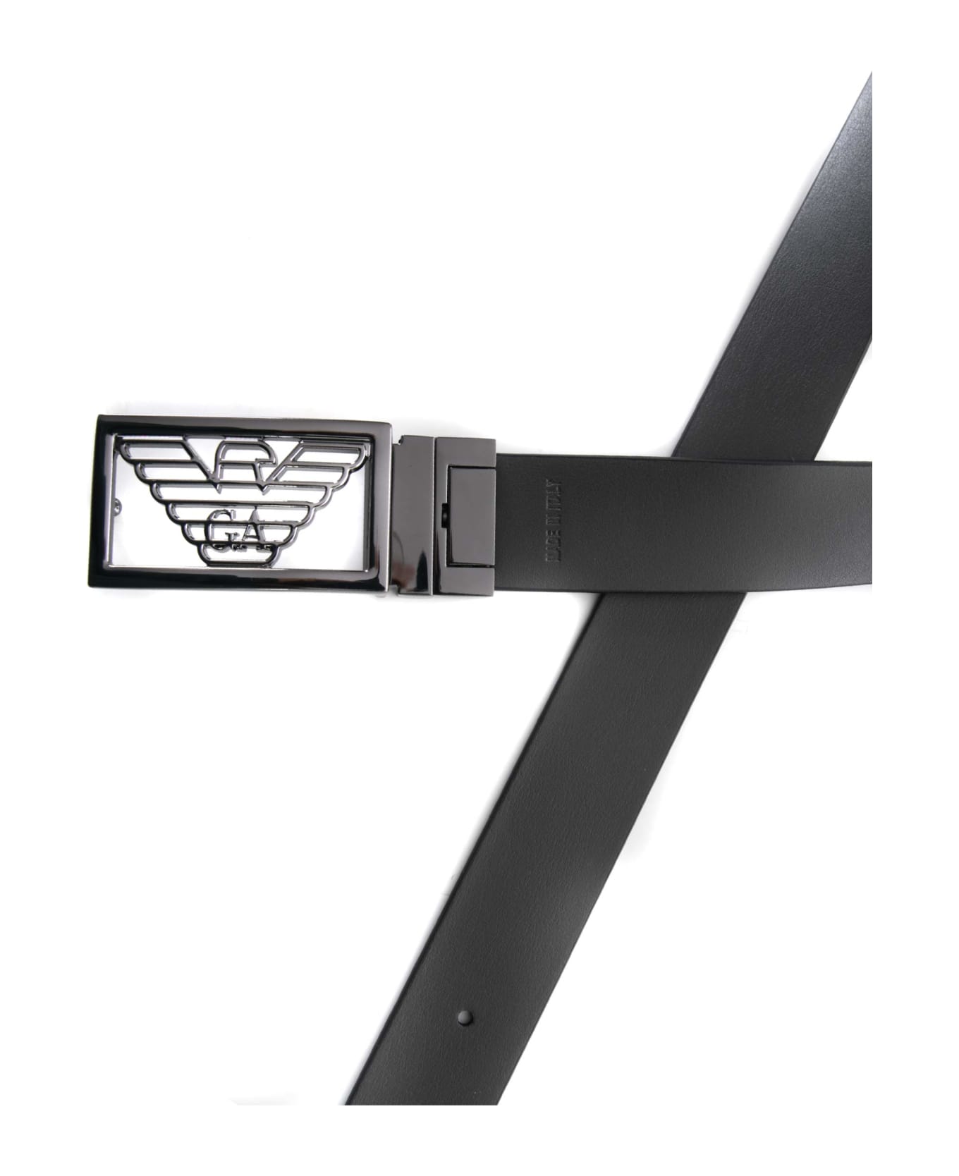 Emporio Armani Reversible Plate Belt - BLACK ベルト