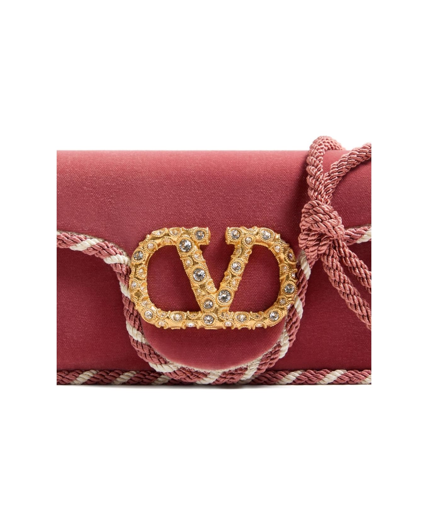 Valentino Garavani Loco' Velvet Clutch - Pink