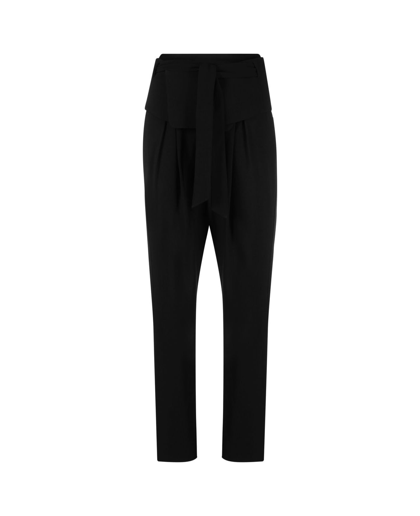 Emporio Armani Trousers With Detachable Basque - Black ボトムス