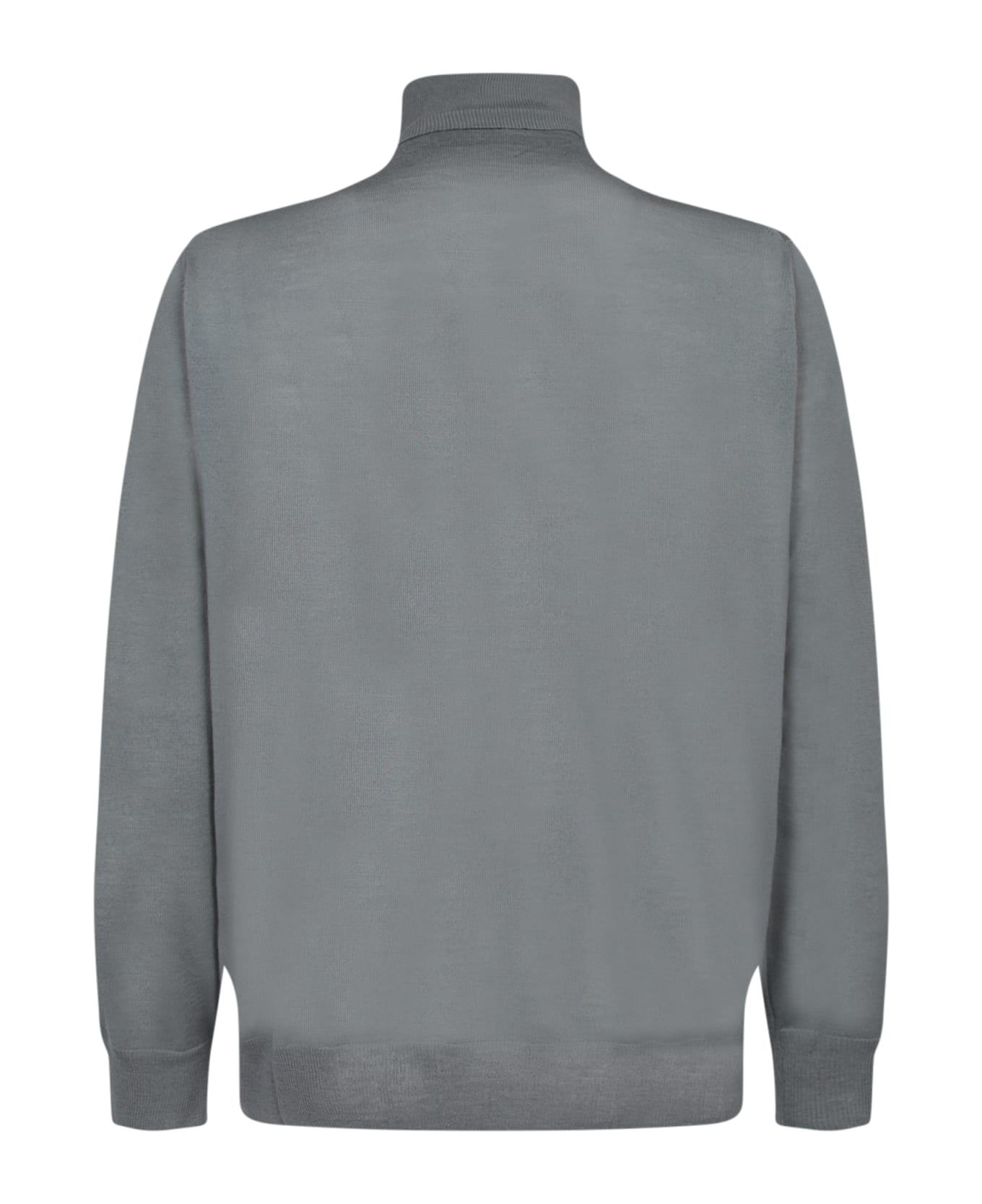 Canali Sugar Paper High Neck Wool Sweater - Blue