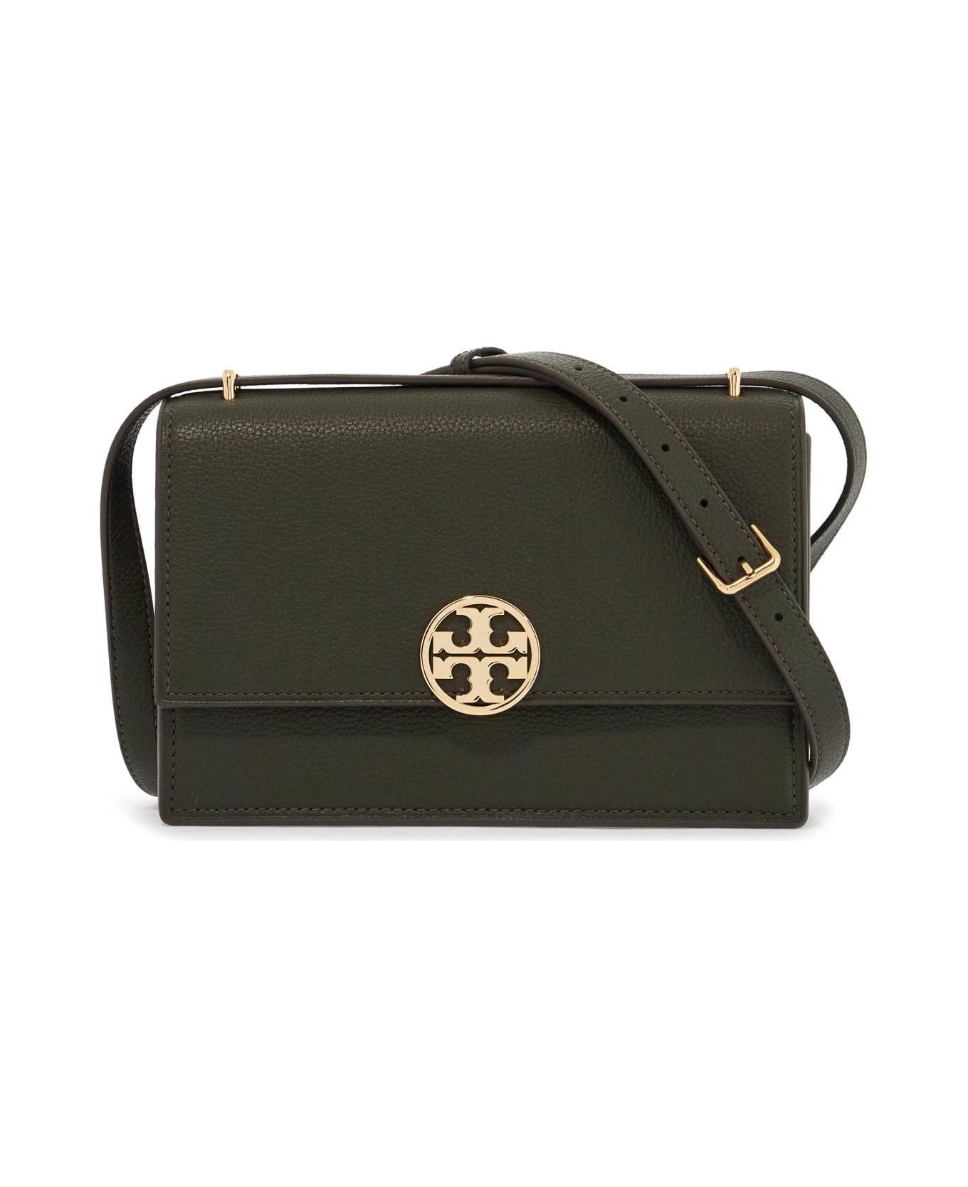 Tory Burch 'miller' Green Leather Crossbody Bag - DARK LECCIO (Khaki)