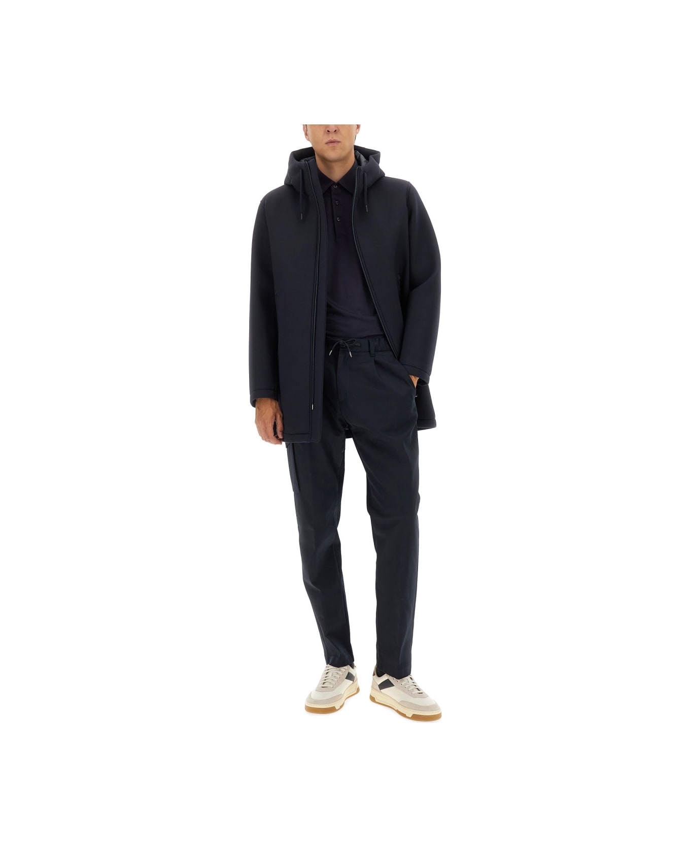 Herno Long Parka In Three Layers "scuba" - BLUE