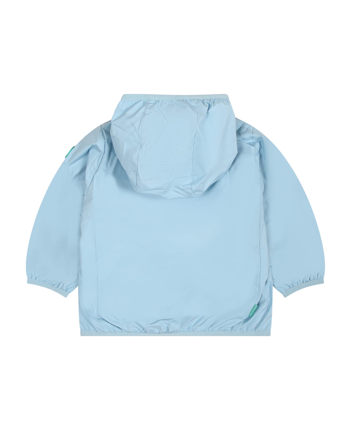 Save the Duck Light Blue Windbreaker For Kids With Logo - Light Blue