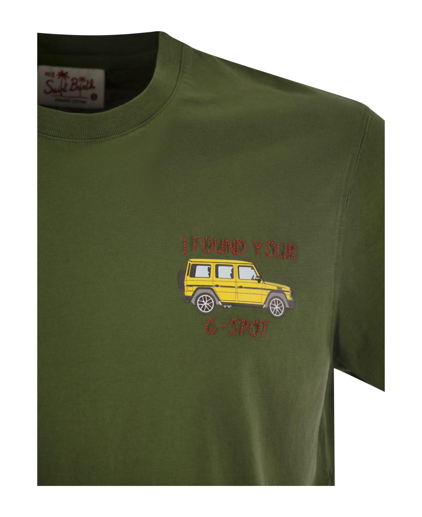 MC2 Saint Barth T-shirt With Chest Print - Military Green