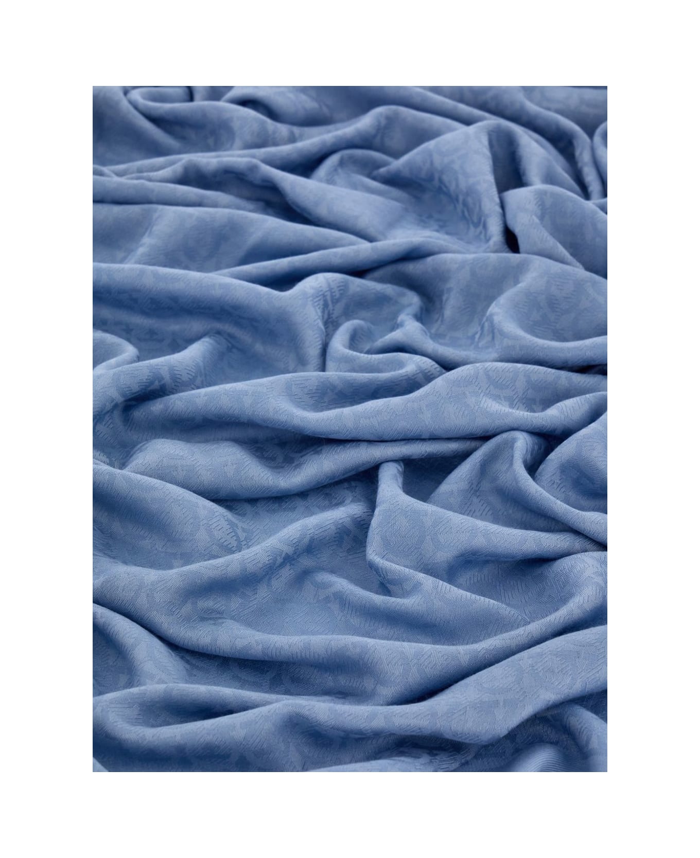 Ferragamo Gancini Silk And Wool Stole - Clear Blue