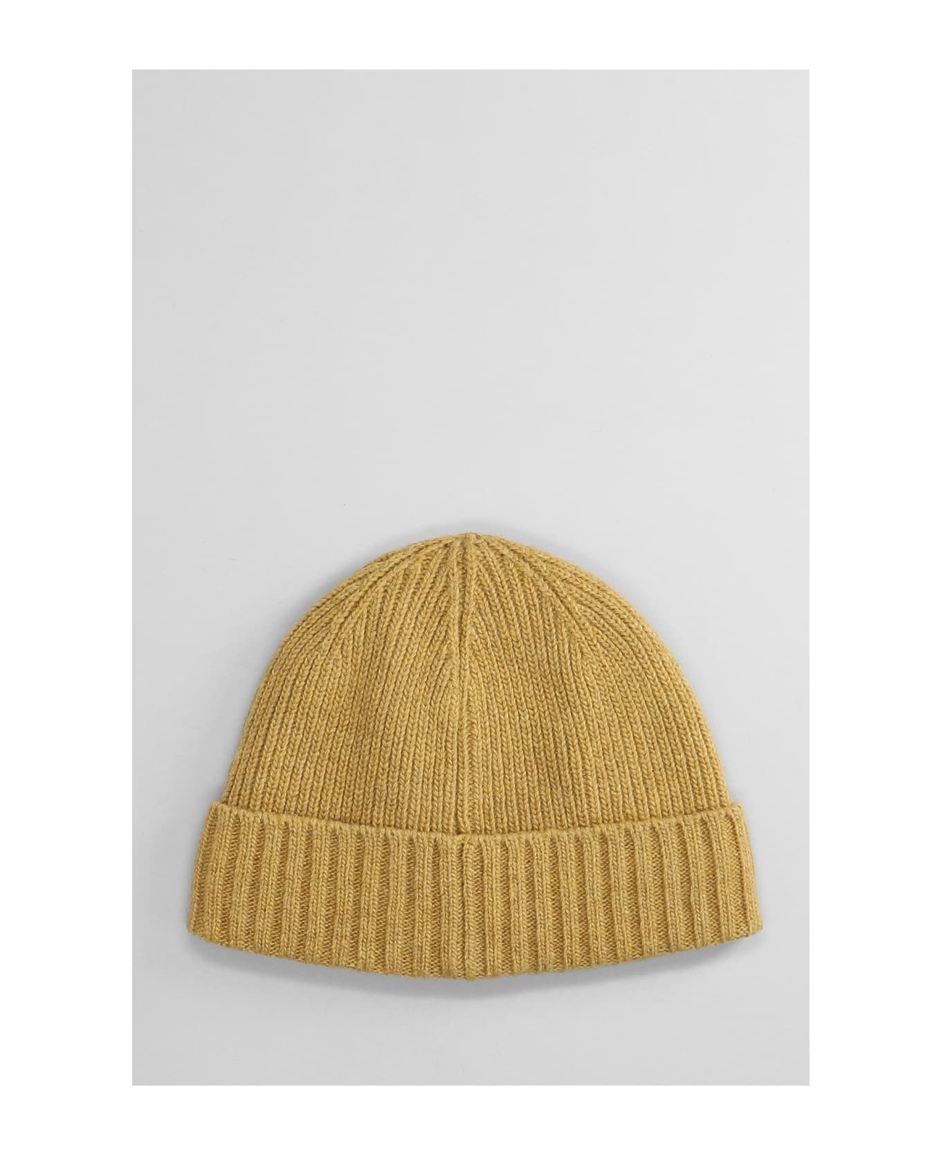 Barbour Carlton Beanie Hats In Yellow Wool - Harvest Gold
