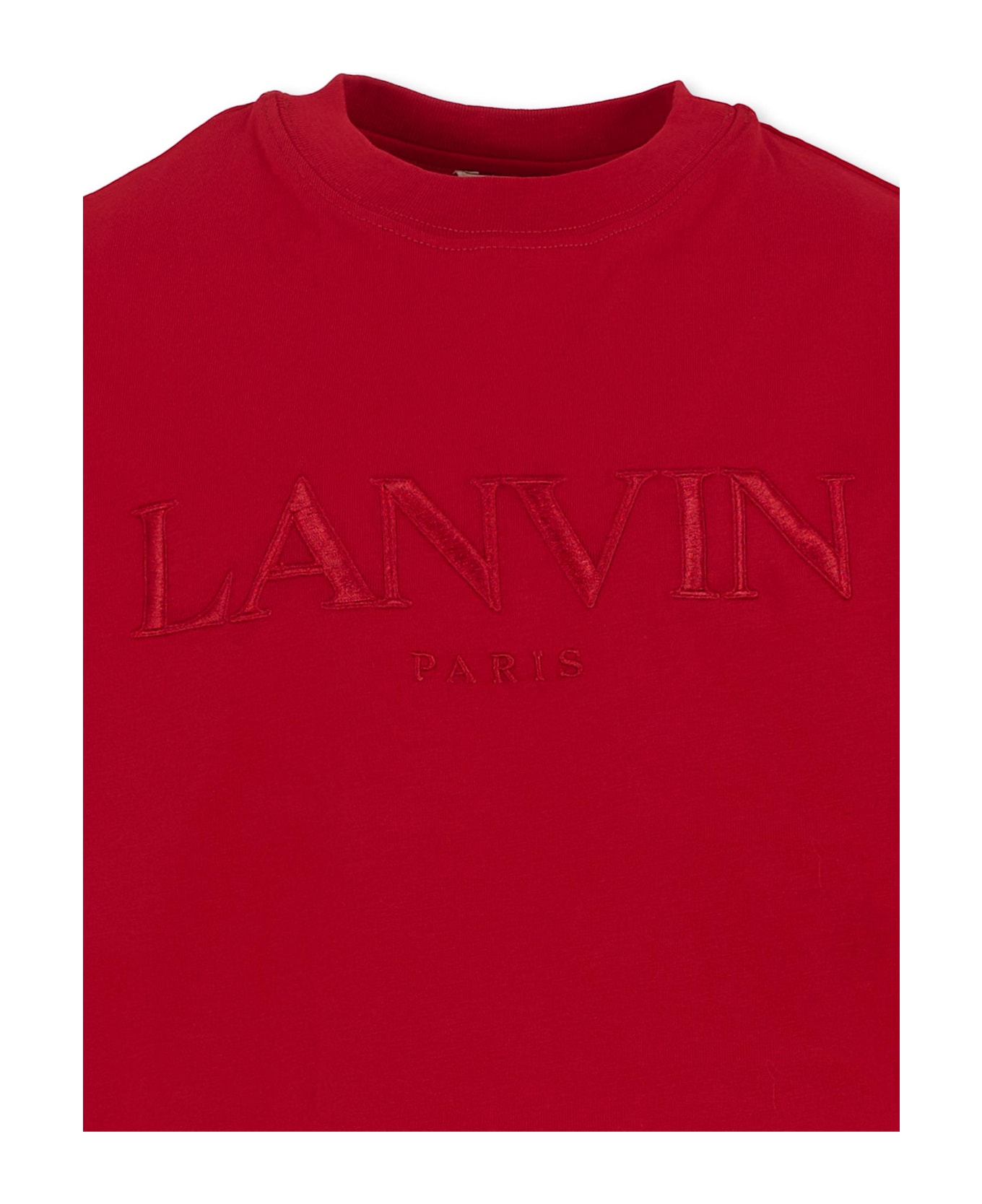 Lanvin Red T-shirt For Girl With Logo - Red