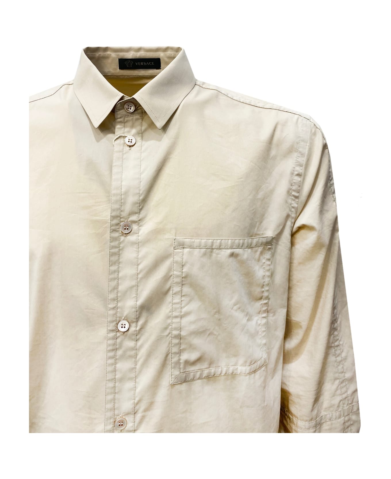 Versace Cotton Blend Shirt - Beige