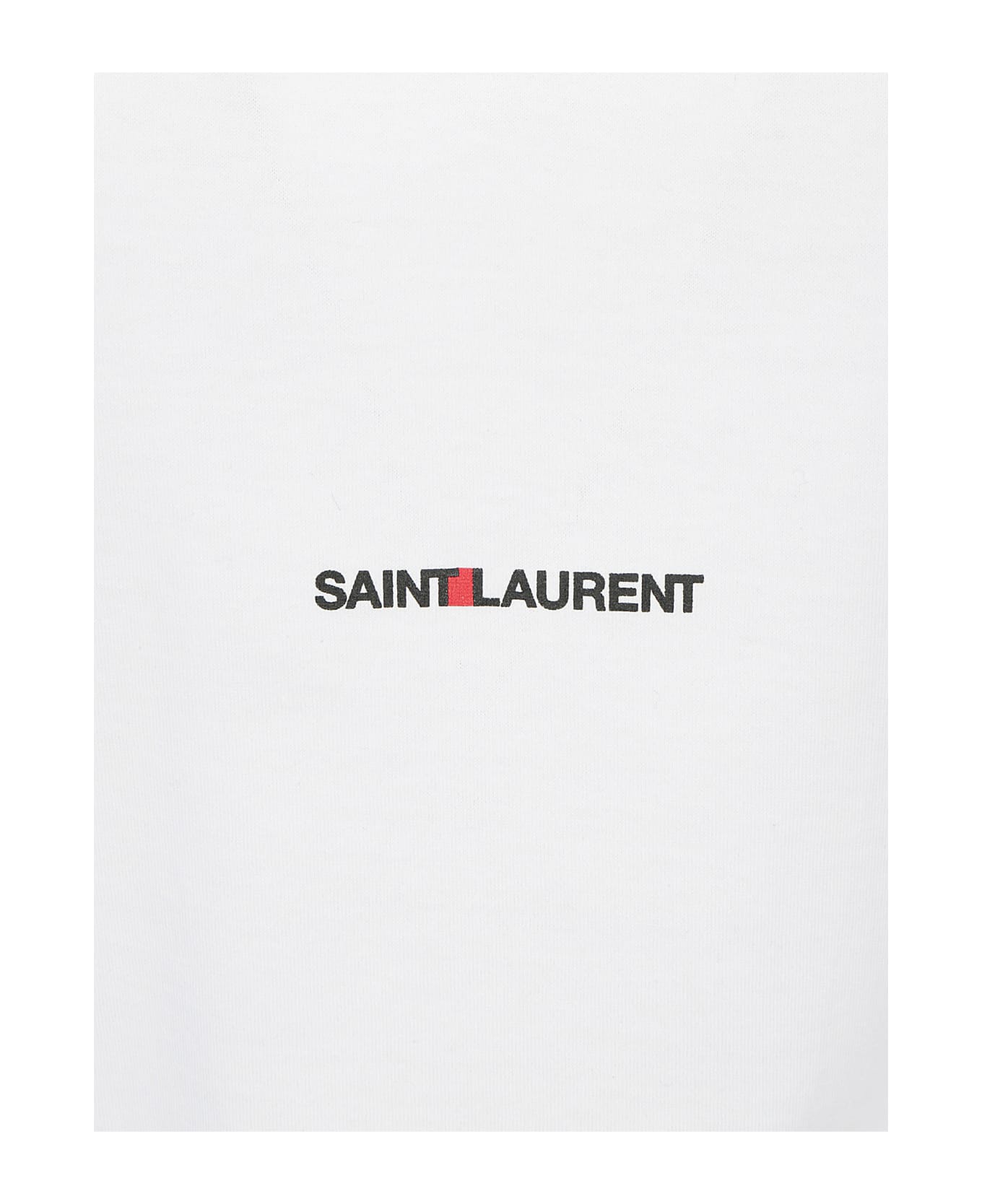 Saint Laurent Cotton T-shirt With Frontal Iconic Print - White Tシャツ