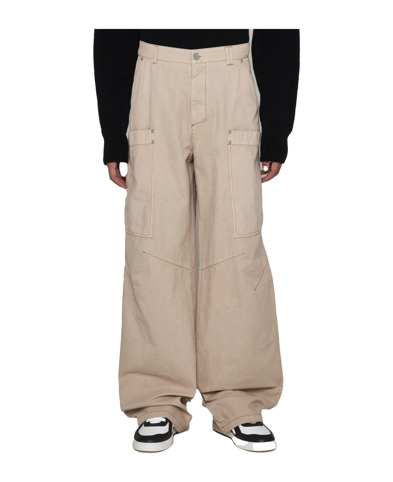 Palm Angels Cotton Cargo Pants - Beige ボトムス