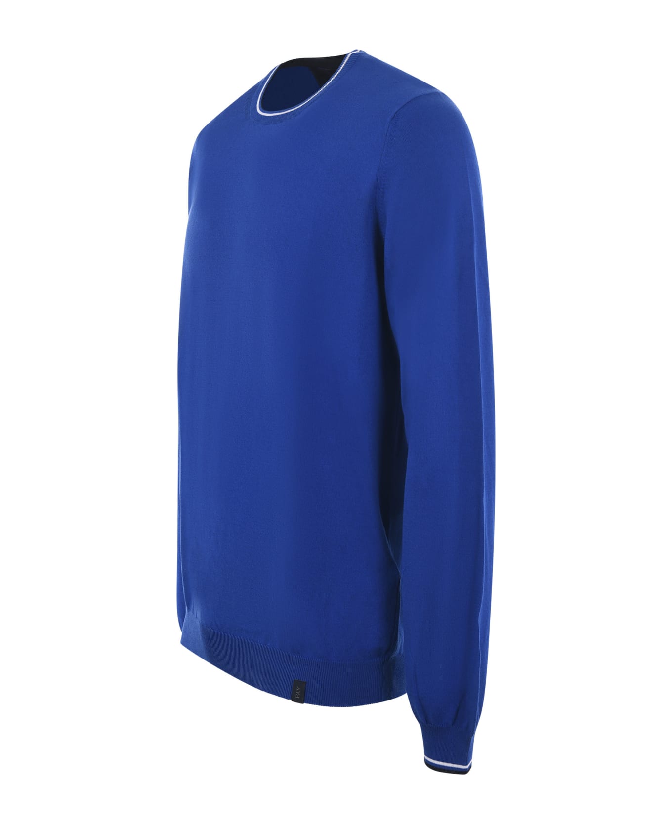 Fay Rib Trim Plain Sweatshirt - Blu cobalto