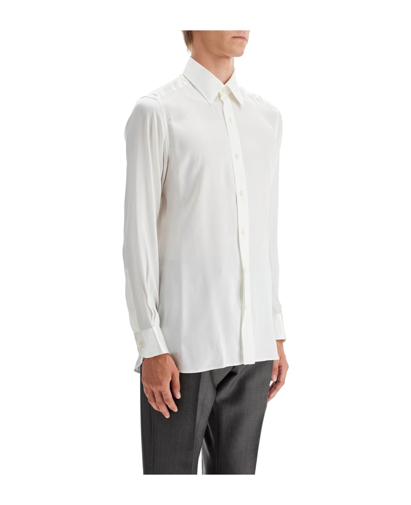 Tom Ford Silk Slim Fit Shirt - IVORY (White)