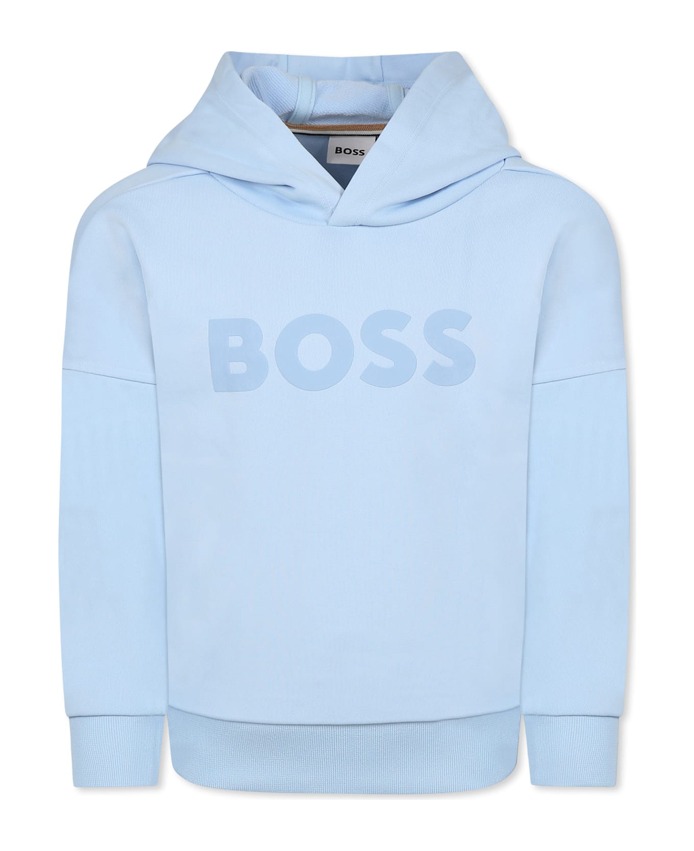 Hugo Boss Light Blue Sweatshirt Or Boy With Logo - Light Blue