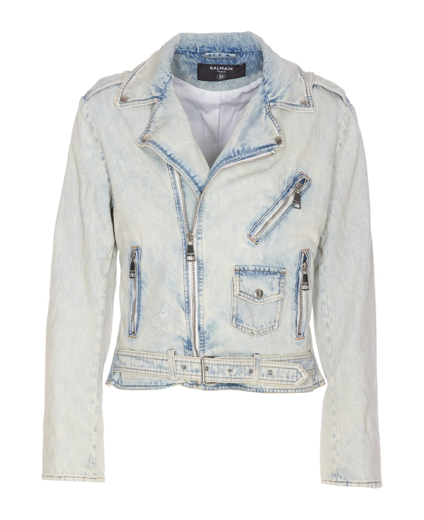 Balmain Denim Biker Jacket - Blue