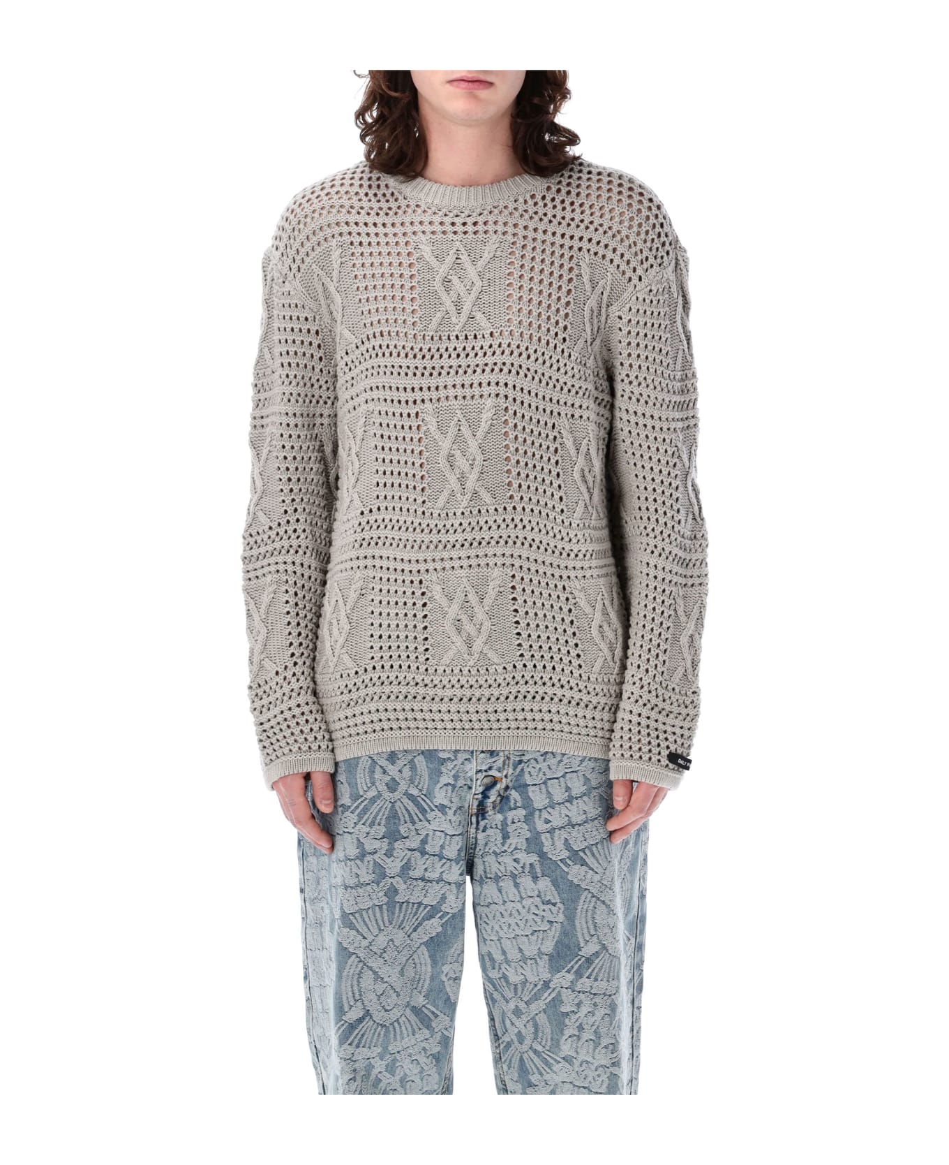 Daily Paper Zuberi Crochet Sweater - MOONSTRACK GREY ニットウェア