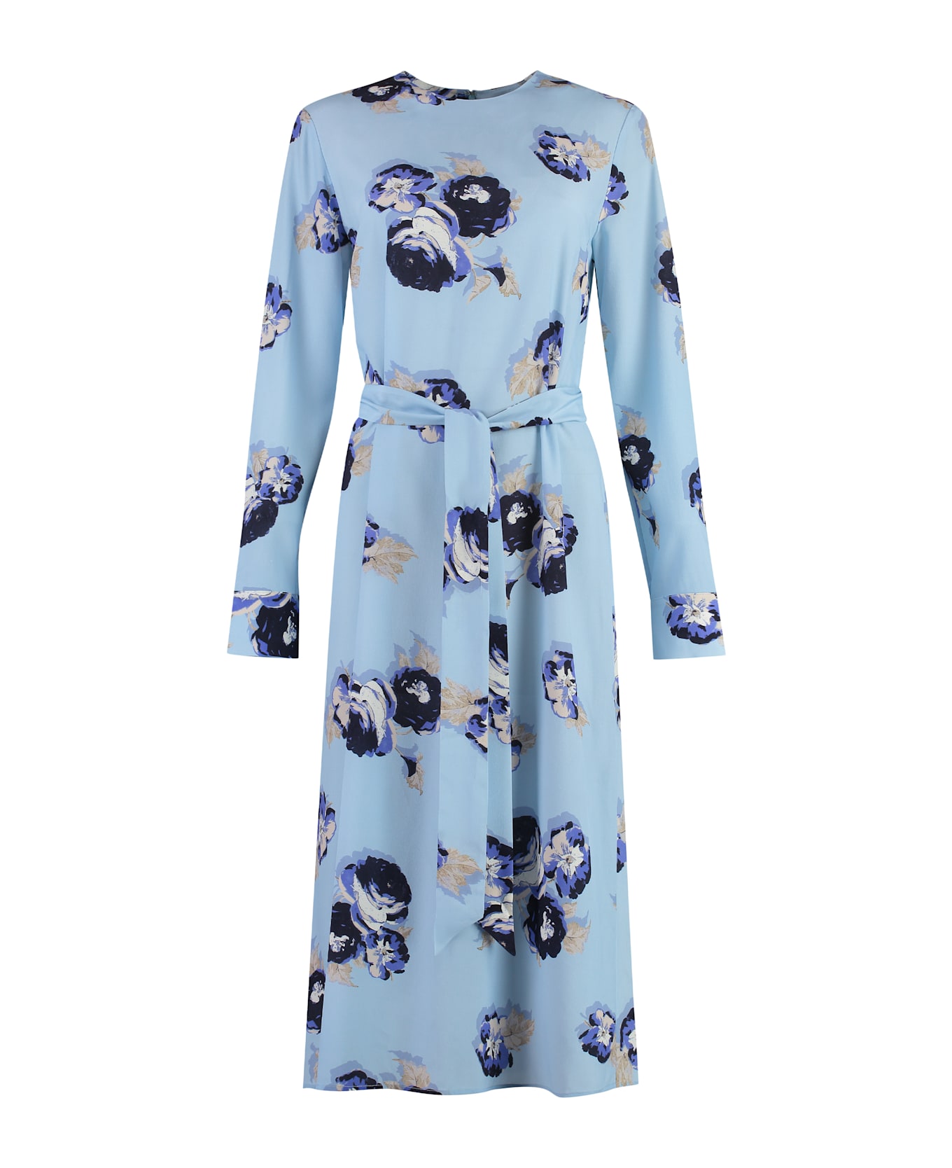 Alfieri 
St.John Printed Silk Dress - Light Blue