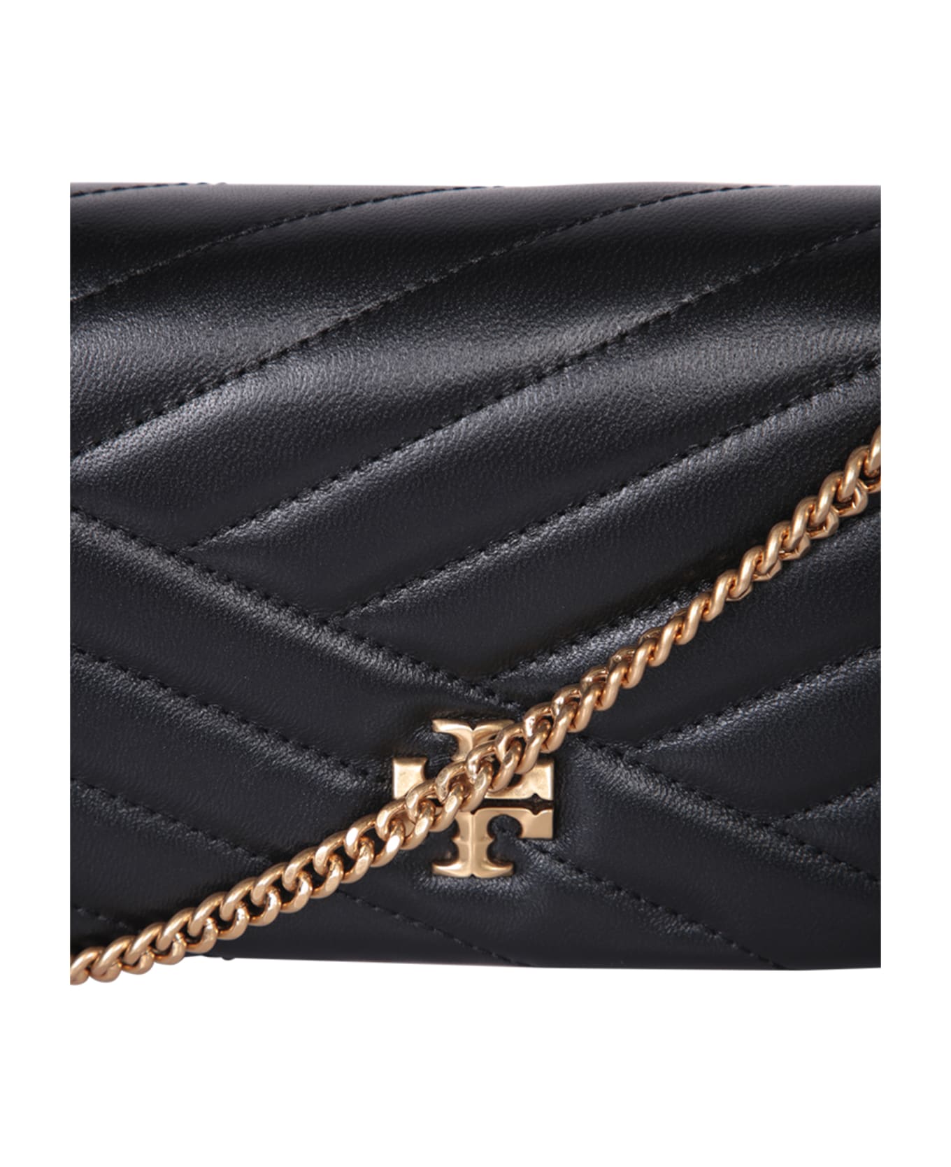 Tory Burch Kira Chevron Chain Wallet - Black