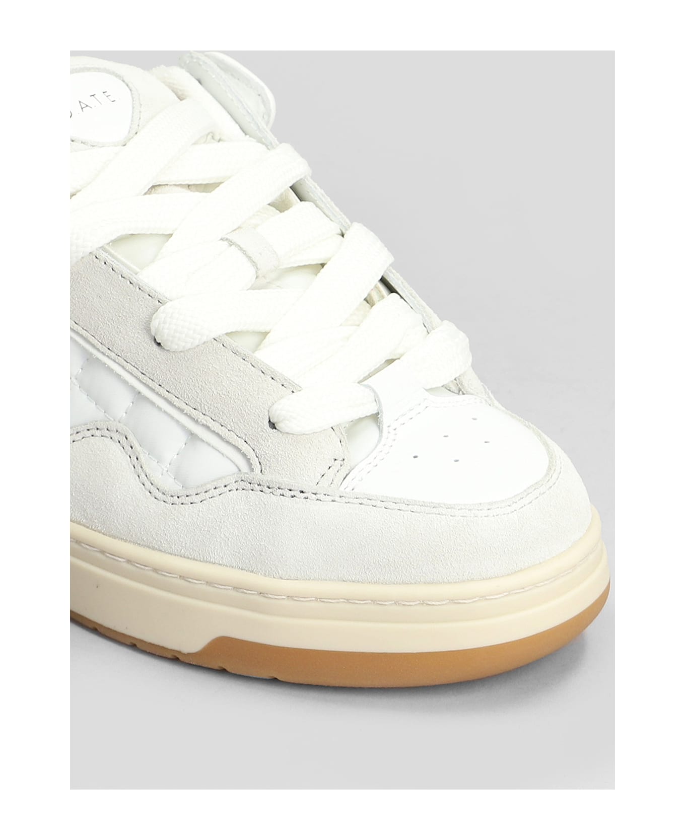 D.A.T.E. Skate Sneakers In White Suede And Fabric - White