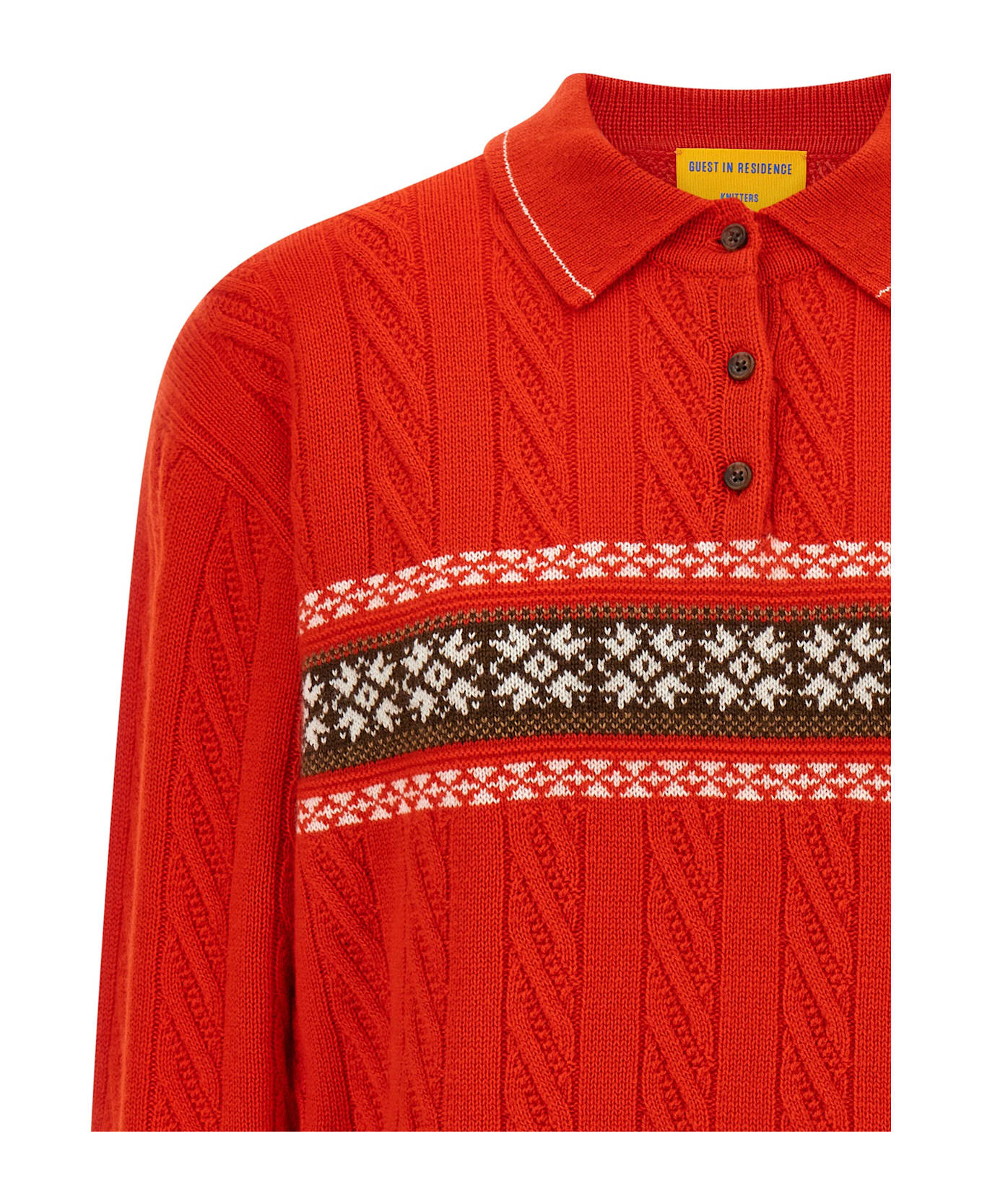 Guest in Residence 'cable Collegiate Polo' Sweater - Red