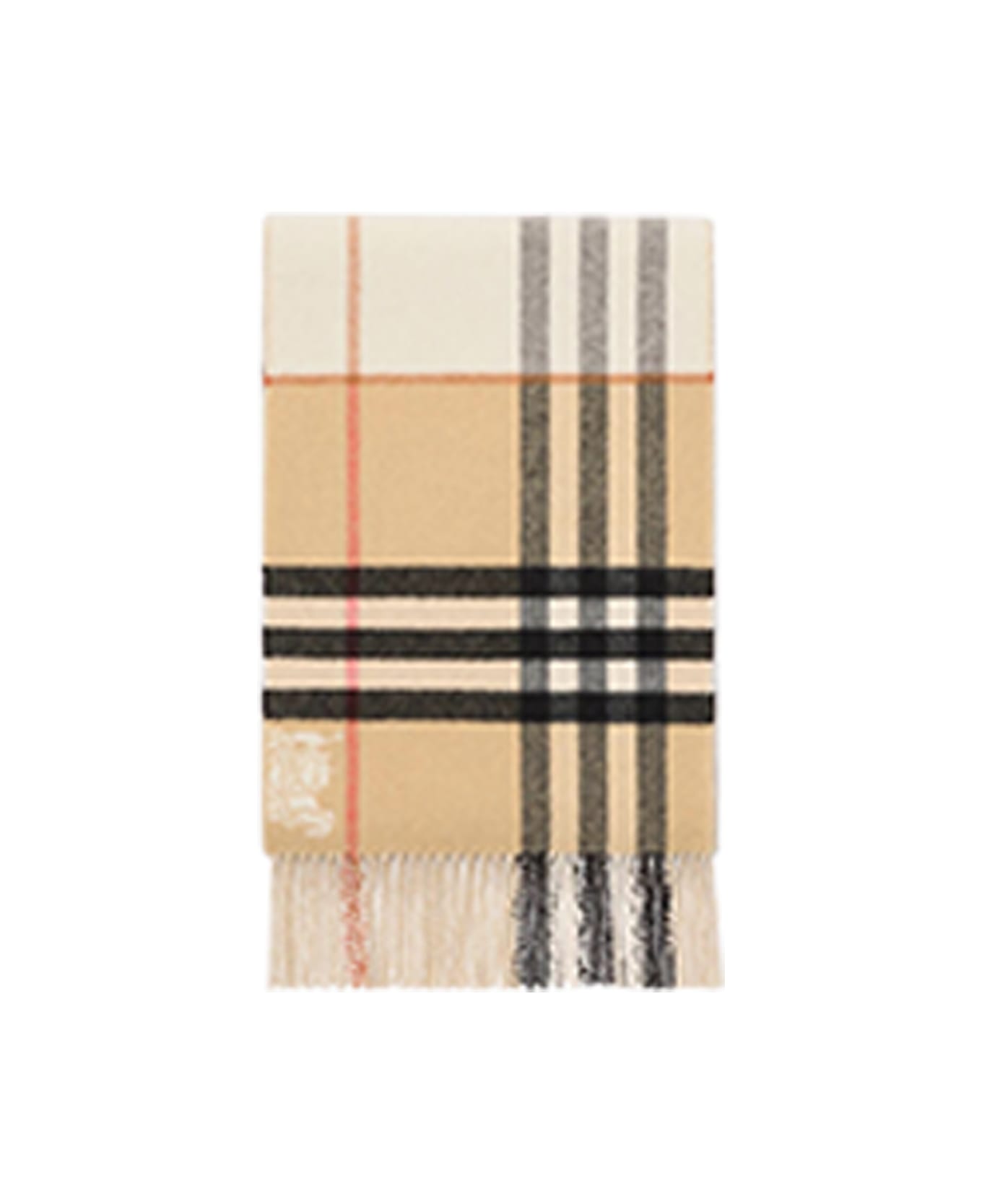 Burberry Cashmere Check Scarf - SAND/PEBBLE WHITE