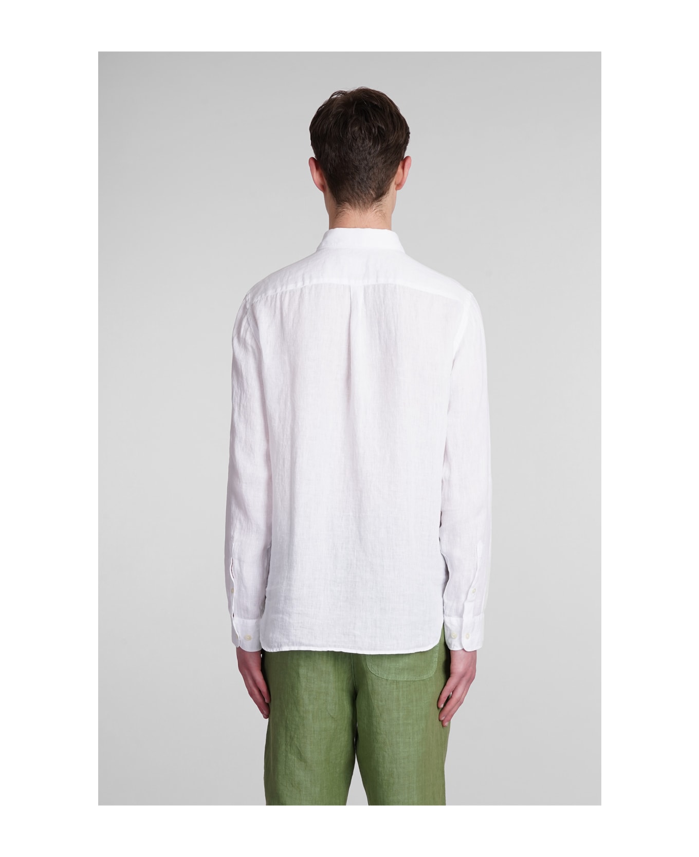 120% Lino Shirt In White Linen - white シャツ