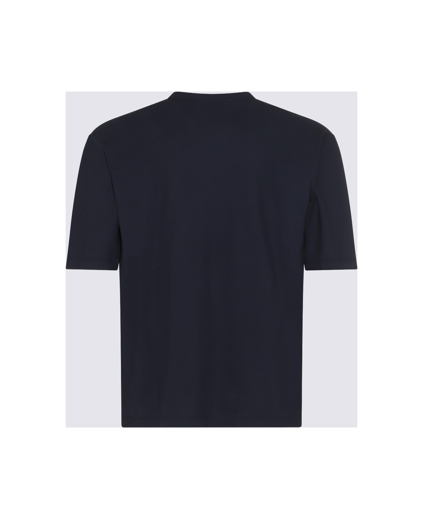 Piacenza Cashmere Navy Blue Cotton T-shirt - BLUE NAVY シャツ