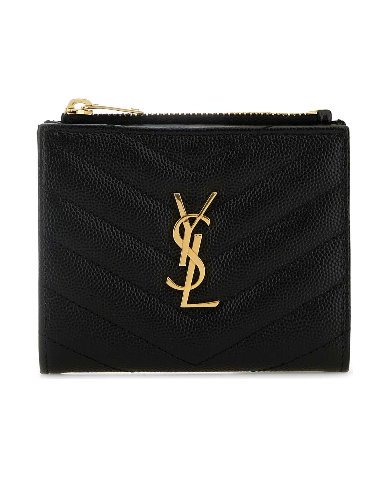 Saint Laurent Black Leather Card Holder - 1000