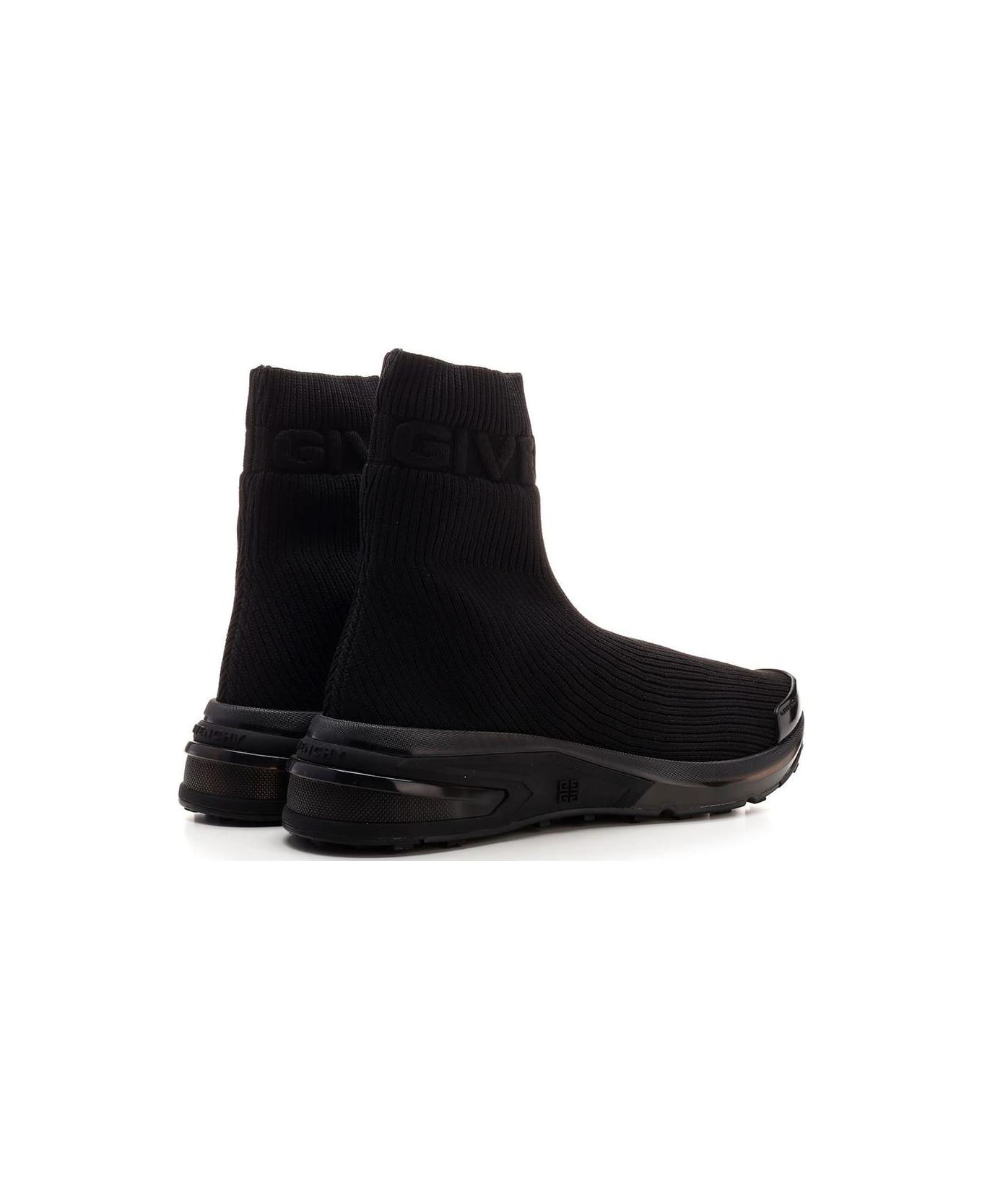 Givenchy Logo Embossed Sock-style Sneakers - BLACK スニーカー