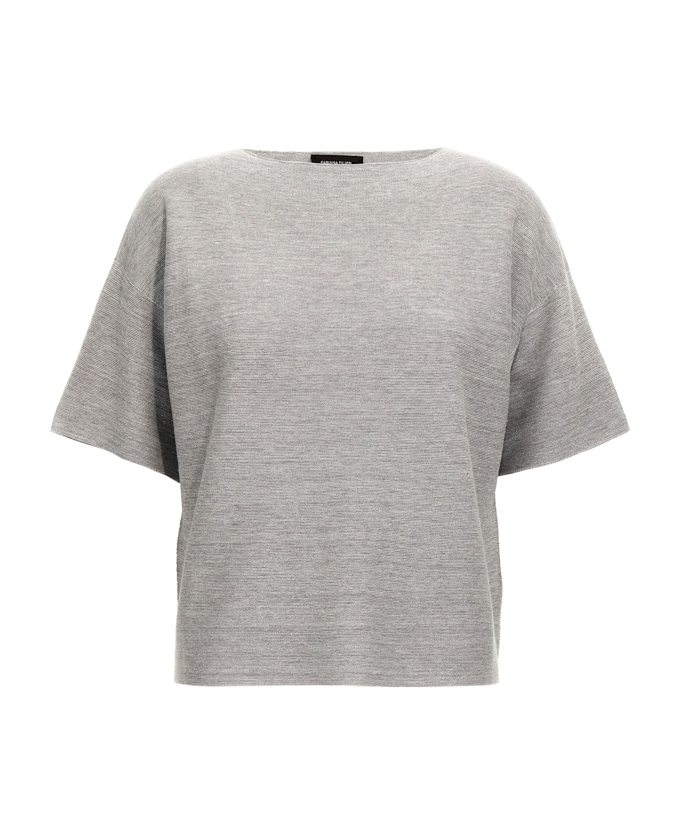 Fabiana Filippi Shiny Cotton Sweater - Gray