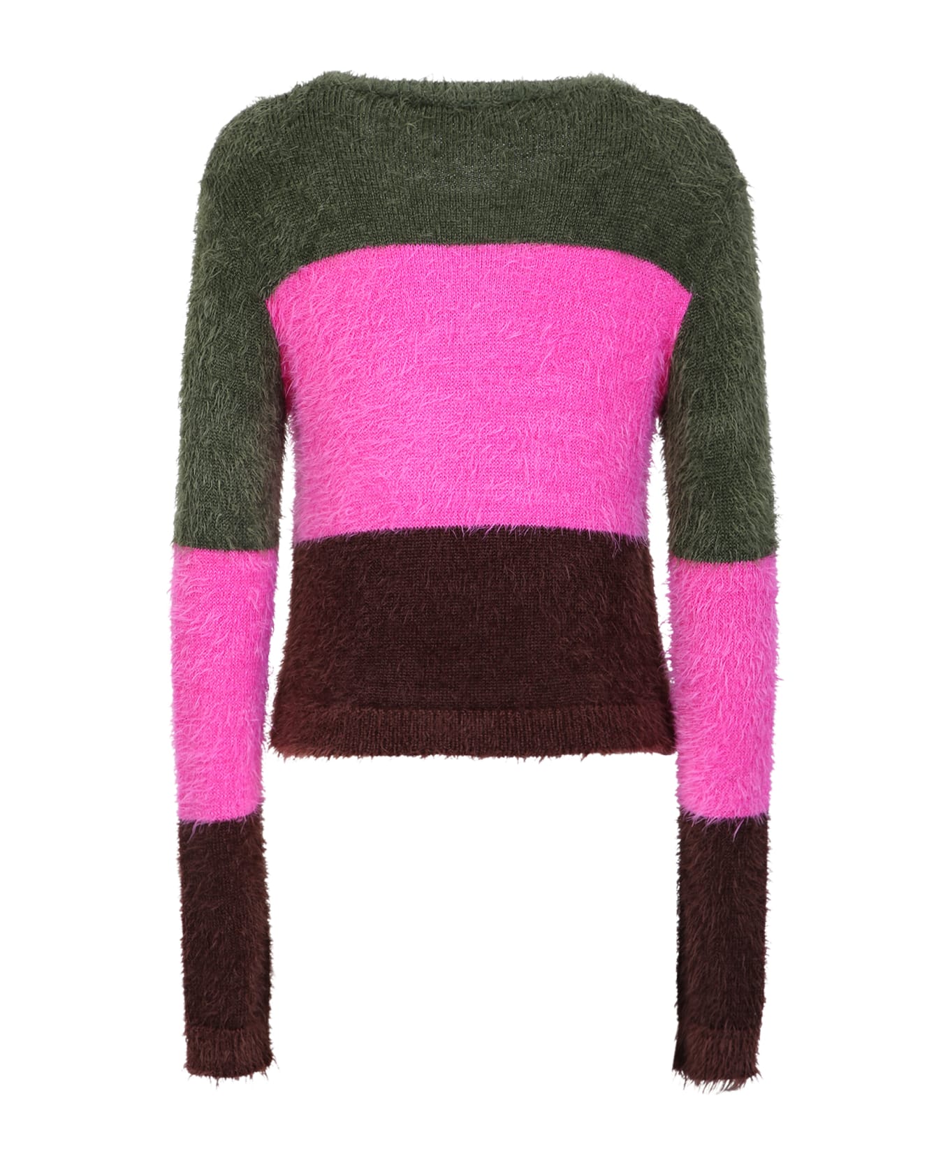 Dsquared2 Brown And Pink Fuzzy Stripes Sweater - Brown ニットウェア