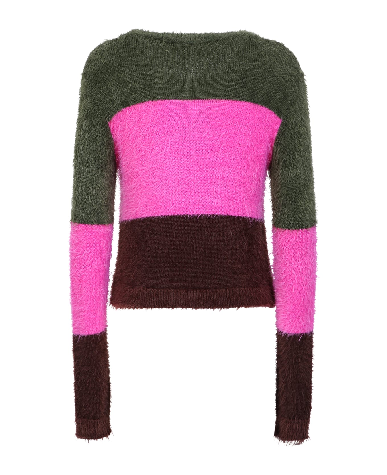 Dsquared2 Brown And Pink Fuzzy Stripes Sweater - Brown