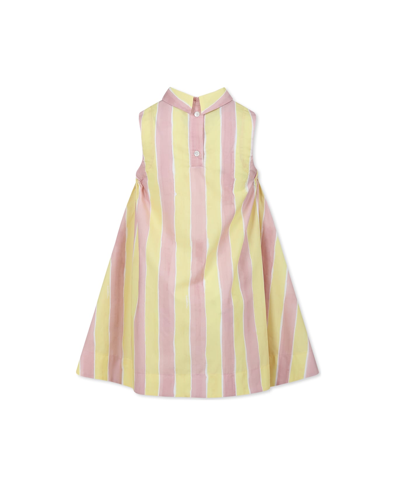 Fendi Multicolor Dress For Girl With Logo - Multicolor
