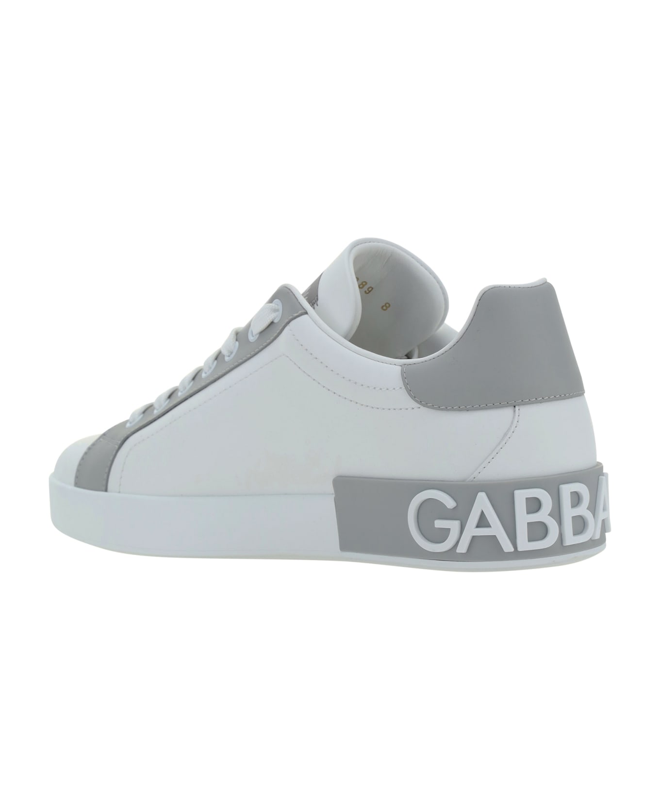Dolce & Gabbana Portofino Leather Low-top Sneakers - Grey スニーカー