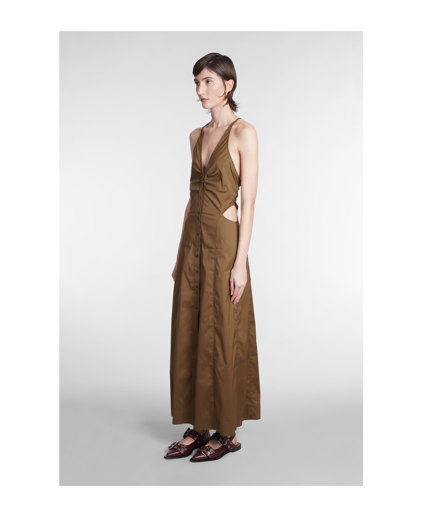 Ganni Stretch Cotton Maxi Dress - 377 ワンピース＆ドレス