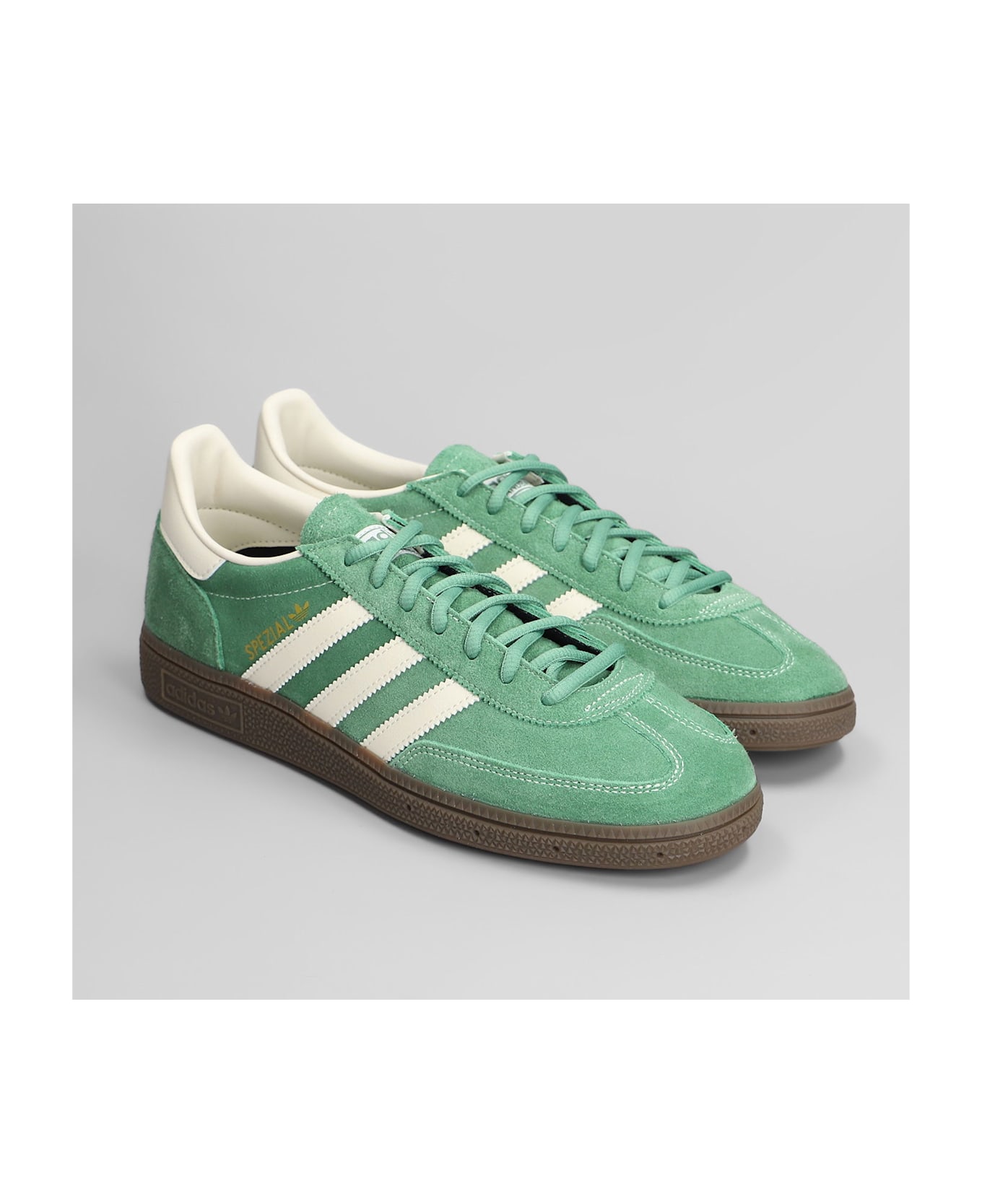 Adidas Handball Spezial Sneakers In Green Suede - green